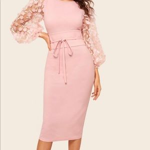 Shein Light Pink bodycon dress size M NWOT